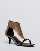 Kenneth Cole Open Toe Sandals Havemeyer Kitten Heel - Lyst