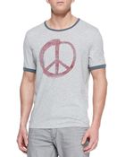 John Varvatos Peace-Sign Graphic Ringer Tee - Lyst