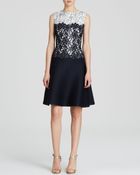Tadashi Shoji Dress - Sleeveless Lace Pintuck Skirt - Lyst