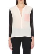 Sandro Long-sleeved Silk Top - Lyst