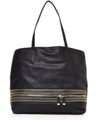 Big Buddha Black Val Zipper Tote - Lyst