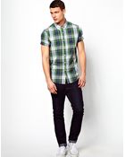 Asos Check Shirt In Short Sleeve - Lyst