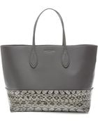 Rochas Large Snakeskin And Leather Tote - Lyst