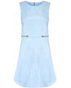 Noё Vila Leather Blue Fit & Flare Pull Dress - Lyst