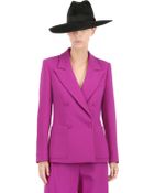 Barbara Casasola Double Breasted Wool Crepe Blazer - Lyst
