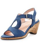 Taryn Rose Marianna Suede Wedge Sandal - Lyst
