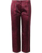 Nina Ricci Snake-Print Silk Cropped Trousers - Lyst