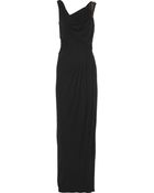 Badgley Mischka Beaded Satin-Jersey Gown - Lyst