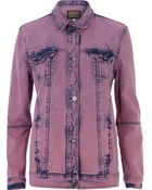 River Island Pink Acid Wash Denim Jacket - Lyst