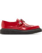 Saint Laurent Red Leather Monk Strap Creepers - Lyst