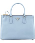 Prada Saffiano Small Double-Zip Executive Tote Bag - Lyst