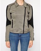 Blank Nyc Twill And Faux Leather Jacket - Lyst