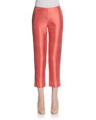 Lafayette 148 New York Stanton Cotton & Silk Cropped Pants - Lyst