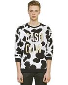 Moschino Oversized Cow Printed Cotton Sweatshirt - Lyst
