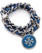 Tory Burch Leather Chain Wrap Bracelet - Lyst