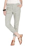Free People Grey Stretch Denim 'Road Stripe' Carpenter Pant - Lyst