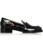 No 21 Crystal-Embellished Leather Loafers - Lyst