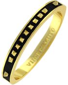 Vince Camuto Goldtone Black Pyramid Bangle Bracelet - Lyst