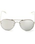 Linda Farrow ' 307' Aviator Sunglasses - Lyst