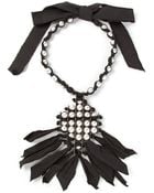 Lanvin Pearl And Ribbon Necklace - Lyst