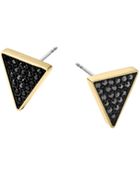 Michael Kors Black Pavé Triangle Stud Earrings - Lyst