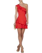 BCBGMAXAZRIA Calinda One-Shoulder Ruffle Dress - Lyst