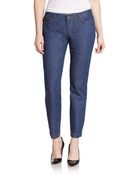 Dolce & Gabbana Cropped Leather Trimmed Zip-Cuff Jeans - Lyst