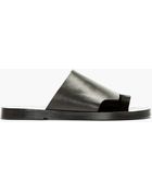 Pierre Hardy Black Leather Notched Slip_on Sandals - Lyst