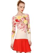 Blumarine Floral Printed Viscose Sweater - Lyst