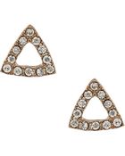 Topshop Womens Rhinestone Triangle Studs Clear - Lyst