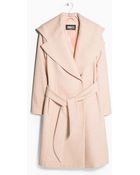 Mango Wide Lapel Wool-Blend Coat - Lyst