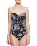 Athena Ocean Park Underwire Bandeau Onepiece Swimsuit - Lyst