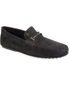 Tod's Horsebit Suede Loafer - Lyst