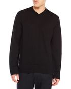 Ann Demeulemeester Black V-Neck Knit Wool Sweater - Lyst