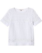 Rebecca Taylor Short Sleeve Voile Top with Eyelet - Lyst