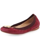 Tory Burch Caroline Suede Ballerina Flat - Lyst