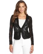 Nanette Lepore Black Embroidered Lace And Mesh 'New Wave Jacket' - Lyst
