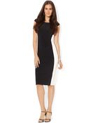 Lauren by Ralph Lauren Two Toned Jersey Dress - Lyst