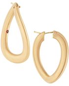 Roberto Coin 18k Rose Gold Satin Wave Hoop Earrings - Lyst
