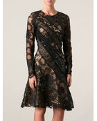 Oscar de la Renta Lace Panelled Dress - Lyst