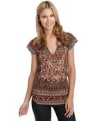 Lucky Brand Autumn Mixed Print Top - Lyst
