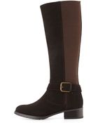 Donald J Pliner Beso Suede Stretch Boot - Lyst