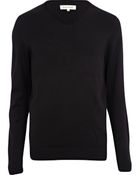 River Island Black V Neck Jumper - Lyst