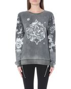Diesel Rose-print Jersey Sweatshirt - Lyst