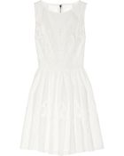 Alice + Olivia Vinny Embroidered Cotton-Poplin Mini Dress - Lyst