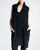 Donna Karan New York Cashmere Long Zip Vest - Lyst