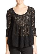 Free People Gracie Brushed Lace Peplum Top - Lyst