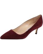 Manolo Blahnik Bb Suede Pump - Lyst