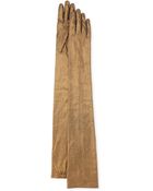 Brunello Cucinelli Lamé Leather Evening Gloves - Lyst