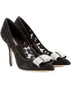 Dolce & Gabbana Crystal-Embellished Lace Pumps - Lyst
